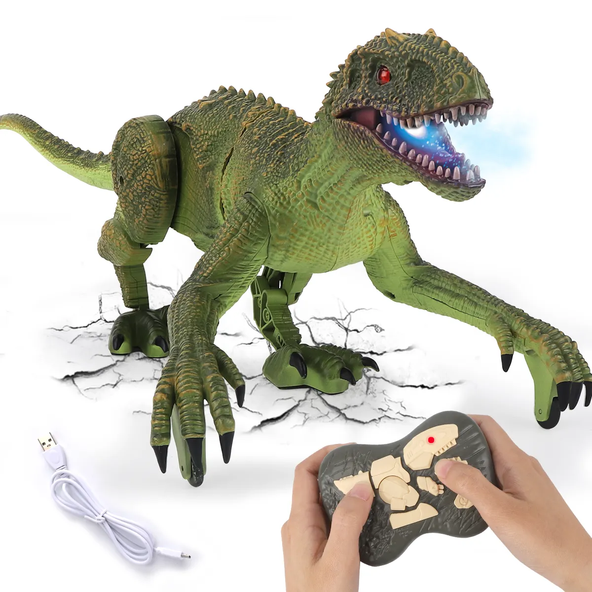 Dinosaurio de juguete a Control remoto para niños, juguete de simulación a Control remoto de 2,4G