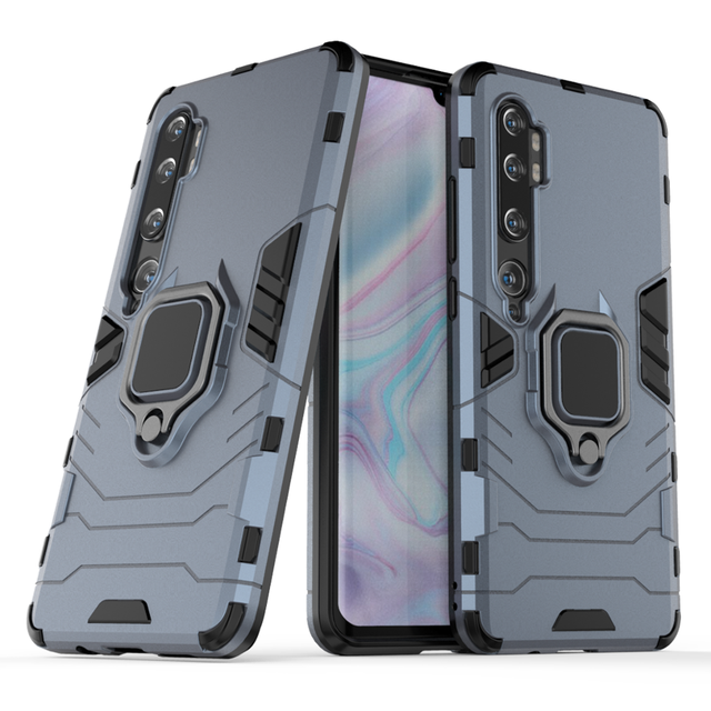 Mobile Back Shell for Xiaomi Mi Note 10 Phone Case, Ring Holder Cell Phone Cover for Mi Note 10 Pro Car Magnetic Case