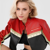 Vêtements de style moto en PU cousus F1 européens/américains, très demandés, pour la découpe et la production sur mesure, en stock