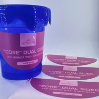 Etichette UV Personalizzate in Rilievo, Adesivi in PET Metallizzato Semi-Curvi Morbidi Rosa per Specchi LED da Trucco e Confezioni Cosmetiche