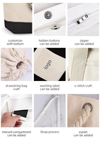 Sacs fourre-tout en toile de coton pour femmes, personnalisés, recyclés, à motif de dessin animé, bleus, réutilisables, pour le shopping