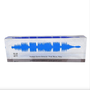 Bloc <span class=keywords><strong>acrylique</strong></span> moderne et écologique avec impression en 3D d'ondes sonores colorées personnalisées ou chansons - Product Image 4