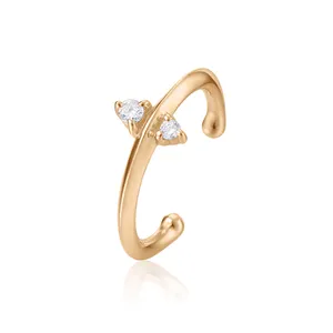 Mercery Fashion Jewelry Earrings Vogue 2022 Classic Design Diamond Earring 14K Solid Gold Cuff Earring Women Fine Jewelry