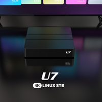 Boîtier TV Linux 4K Full HD Quad Core U7, lecteur multimédia IPTV, décodeur avec Wi-Fi double bande 2.4G 5G pour Smart TV