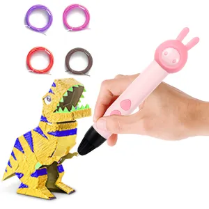 Brinquedo educativo presente venda quente 3d impressão caneta cartoon bonito doodler iniciar caneta recargas caneta impressão 3d caneta com multi filamento