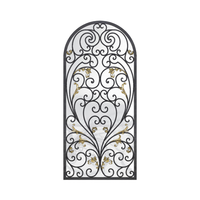 Porte double moderne en fer forgé robuste avec fonction antivol pour atelier extérieur, ouverture par poussée et traction