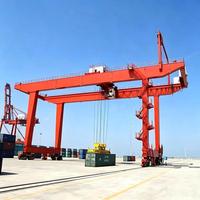 Grue portuaire à portique de 45 tonnes, à double poutre, montée sur rail, type RMG, pour le levage et le transfert de conteneurs lourds en entrepôt
