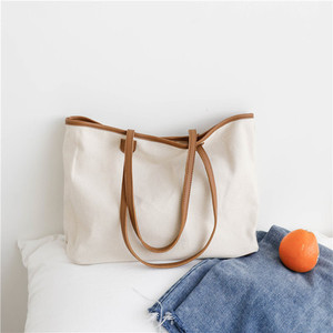 Sacs fourre-tout d'épicerie en toile coréenne, sac fourre-tout en toile vierge avec poignée en cuir et imprimés d'animaux, sac fourre-tout extra large vierge - Product Image 2