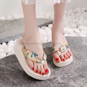 Tongs d'été pour femmes, style bohème, avec ruban en satin, décontractées, pour la plage, style ethnique - Product Image 2