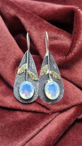 Pendientes Elegantes de Plata de Ley 925 con Ópalo de Fuego, Joyería Vintage Boho, Mejor Precio 2025 - Product Image 3