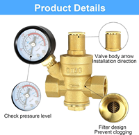Vanne de réduction de pression de gaz avec corps en laiton pour le contrôle de la pression des conduites et des appareils de sécurité