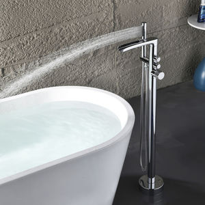 Brass Bathtub Faucet Matte Black Color Hot and Cold Water Bathtub Mixer <b>Freestanding</b> Bathtub Faucet - Product Image 2