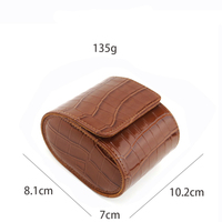 Étui de rangement portable de luxe pour montre à fente unique, en cuir PU façon crocodile avec doublure en daim, idéal pour un cadeau