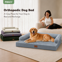 Lit pour chien personnalisé en forme de dessin animé avec côtés, en velours cristal imperméable, mousse orthopédique alvéolée, canapé carré pour animaux de compagnie toutes saisons, fabrication OEM