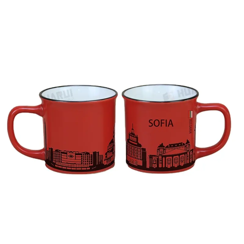 Printed Coffee Mug Water Tea Drinks Cup Bulgaria City Enamel Souvenir Ceramic Mug