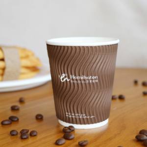 Fournisseur de gobelets en papier pour café, thé, jus, boissons chaudes, à paroi ondulée, 3 couches, PLA, jetables, bon marché, personnalisés pour restaurants, 8 oz, 12 oz, 16 oz - Product Image 5