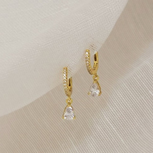 Orecchini a Cerchio Geometrici a Goccia per Donne, Gioielli Minimalisti Versatili per Uso Quotidiano - Product Image 1