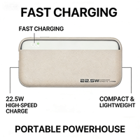 Batterie externe 10000mAh 22.5W PD20W à charge rapide avec écran numérique intelligent, câble USB-C intégré pour les voyages d'affaires