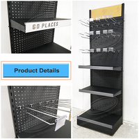 Présentoir de Sol sur Mesure en Métal pour Panneau Perforé avec Accessoires Suspendus pour Commerce de Détail, Quincaillerie et Marchandise en Magasin