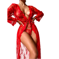 Pijama de Lujo para Dama de Satén en Tallas Grandes, Conjunto de Lencería Sexy con Manga Larga y Camisón