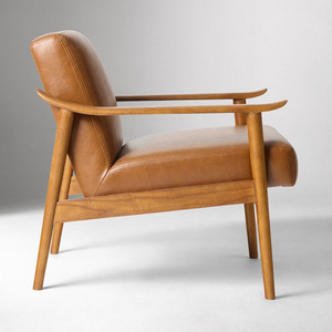 Contemporary Minimalist Leather Reclining Armchair Modern <b>Foldable</b> Accent Dining Room Bedroom Furniture <b>for</b> Outdoor Leisure Use - Product Image 5