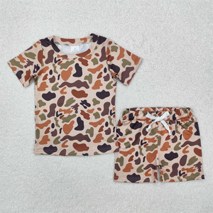 ขายส่งชุดเซ็ตเสื้อผ้าเด็กผู้หญิงลายพรางต้นไม้, เสื้อแขนกุดลายพรางพร้อมกางเกงขาสั้นระบาย, ชุดลำลองสำหรับเด็กฤดูร้อน - Product Image 4