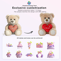 Vente flash - Ours en peluche personnalisé avec broderie en forme de cœur - Jouet en peluche - Peluche douce - Cadeau pour la Saint-Valentin