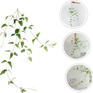 Zhenci Artificial Clematis Vine Green Plant Single Branch Plastic <b>Wire</b> Wall <b>Hanging</b> Outdoor Decoration - Product Image 3