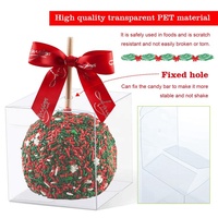 Petites boîtes à gâteaux pliantes en plastique transparent pour aliments en PET, boîtes d'emballage pour tartes aux bonbons et au chocolat avec trou supérieur