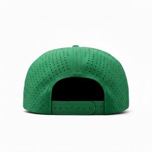 Gorras de PVC con Logotipo Personalizado, 5 Paneles, Verdes, de Secado Rápido, Deportivas, Sin Estructura, Impermeables, con Orificios Cortados con Láser, Cierre a Presión - Product Image 4