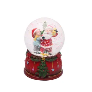 Bola de cristal de Navidad Globos de nieve de Navidad Musical Navidad Santa Claus Decoraciones Regalos