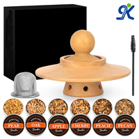 Kit de fumage pour whisky bourbon vintage, outils de bar haut de gamme, équipé de 6 copeaux de bois pour l'infusion de cocktails