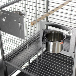 Luxe <span class=keywords><strong>Eco</strong></span>-vriendelijke RVS Papegaaienkooi met Plastic Bak, Sterke Vogelkweek- en Vliegkooi voor Papegaaien, Ara's, Grote Ruimte, Wielen - Product Image 6