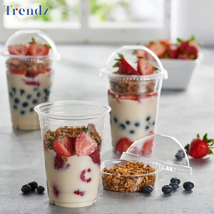 Trendz ODM/OEM 8oz 12oa 16oa 24oa PRT Gelas Plastik monouso in plastica trasparente tazze da Milktea con coperchi - Product Image 3