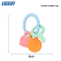 TAZE Anneau de dentition et jouet de confort en silicone souple de qualité alimentaire pour bébé, en forme de fleur et d'anneau, biologique, à faire soi-même, pour MII171
