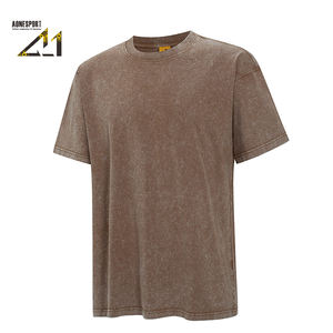 T-shirt Streetwear Vintage Coupe Classique 100% Coton Manches Courtes Uni Décontracté Design Basique - Épaules Tombantes Col Rond - Product Image 1