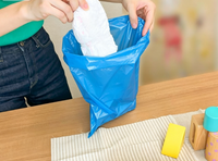 Sacs à couches jetables pour bébé 22x39cm bleus en PE, sacs à déchets pour couches sans parfum, contrôle des odeurs pour déchets d'animaux de compagnie, élimination en extérieur et en voyage