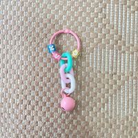 Porte-clés pendentif créatif à maillons de chaîne, couleur vent, pour carte DIY, accessoire 30mm, breloque de sac clochette