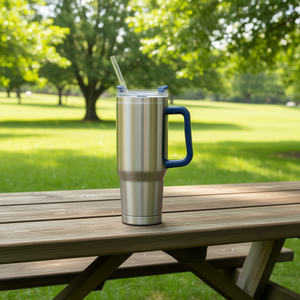 Stainless Steel Tumbler 40oz Vacuum Insulated With Handle Straw For Hot Cold Drinks Travel Home Office Use - Product Image 2