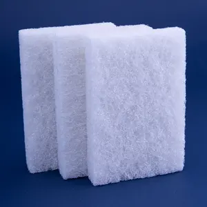 Almofada de escovação de esponja de beleza industrial do nylon branco da limpeza DH-C1-6 material primo