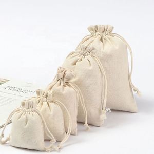 Custom Drawstring Small Cotton Recyclable Bag for Bracelets Glasses <b>Rings</b> Earrings Jewelry Tableware-Portable Storage - Product Image 1