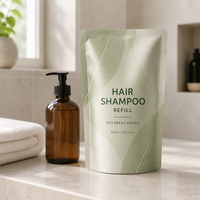 Sachet Doypack Personnalisé en Gros, Écologique, Imprimé, pour Recharge de Shampoing, Emballage pour Marques de Soins Capillaires