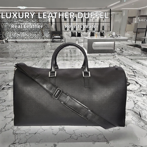 Leather Duffle Bag Weekender Genuine Cowhide Goatskin <b>Travel</b> <b>Holdall</b> Carry On Luggage - Product Image 3