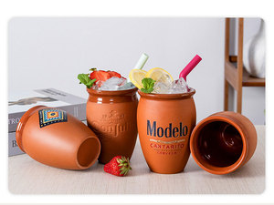 Vaso de Cóctel de Cerámica para Tequila, Margaritas, Mojitos, Cantaritos de <span class=keywords><strong>Barro</strong></span> Mexicanos, Logotipo Personalizado - Product Image 3