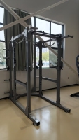 Rack de musculation professionnel robuste multifonctionnel pour squats, cage de gym pour entraînement de force (dos, épaules, poitrine)