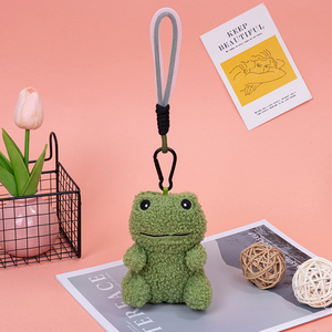 Đồ chơi thú nhồi bông ếch xanh dễ thương 7cm, móc khóa mềm mại, trang trí túi xách, balo, túi đeo tay, móc khóa ếch nhỏ bằng vải nhung - Product Image 1