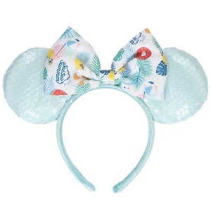 Oreilles de souris Bandeau à paillettes avec nœud scintillant Fancy Dress Party Princess Decoration Cosplay Costume Holidays birthday gifts for Girl - Product Image 1