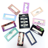 Boîte d'emballage de cils en papier vide de luxe avec logo personnalisé et marque privée pour vente en gros