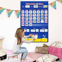 Tableau de calendrier météo personnalisable en tissu polyester 420D avec logo, pour l'organisation en classe, 149 pièces, OEM/ODM