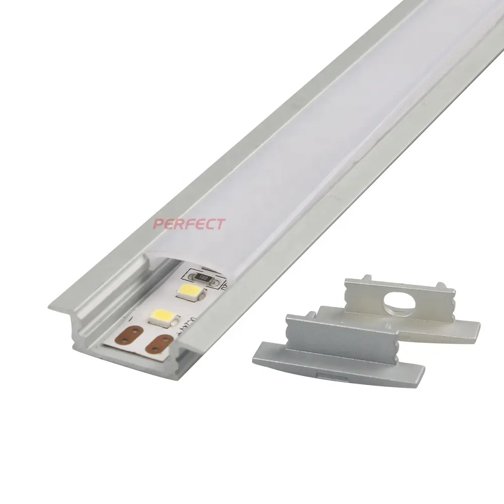 6063-T5 Silver โคมไฟ LED อลูมิเนียมสำหรับแถบ LED 12 มม.LED โปรไฟล์อลูมิเนียมช่องสำหรับ LED Strip
